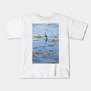 Heron fishing on the River Tweed Kids T-Shirt